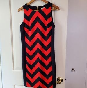 Michael Kors Chevron print fitted dress